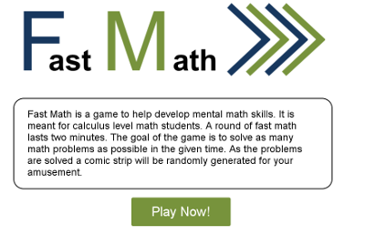 FastMath Prototype - Start Screen
